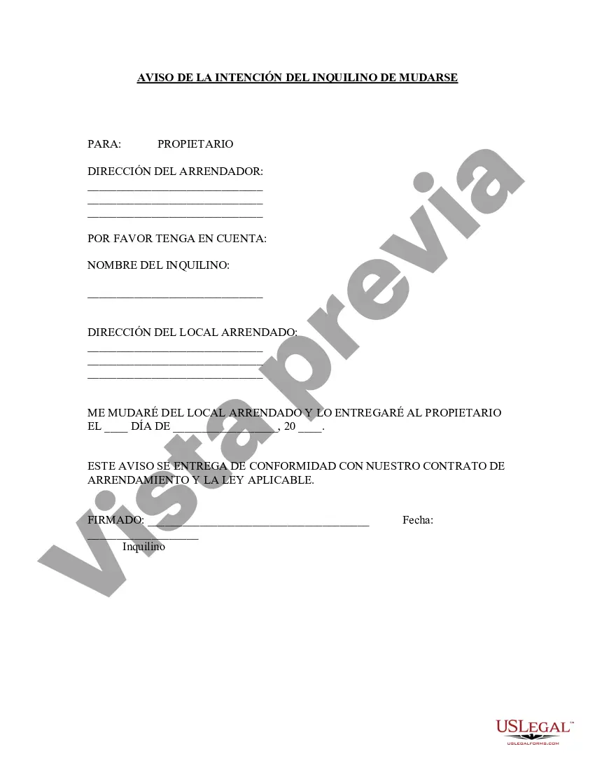 Preview Aviso de intención de mudarse del inquilino
