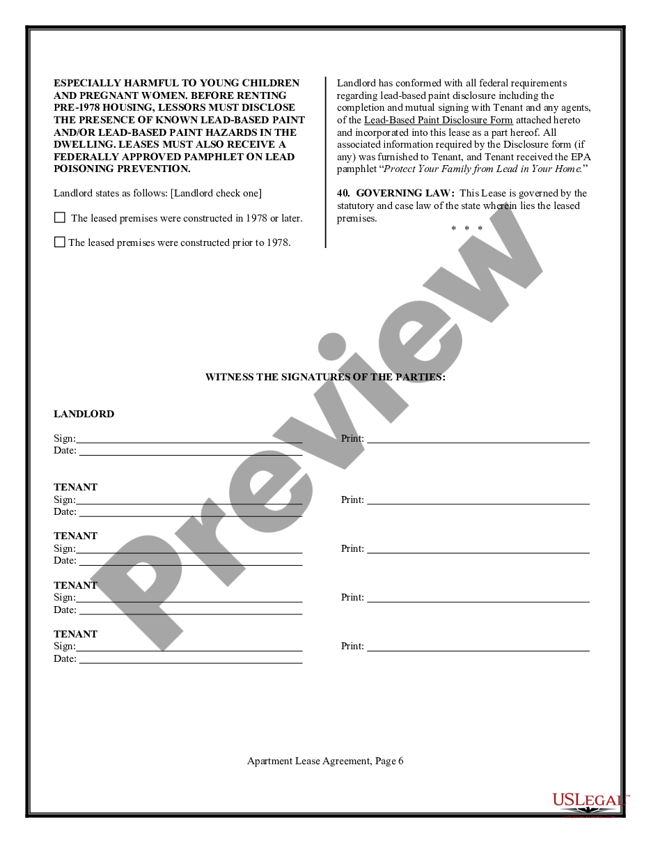 page 5 Apartment Lease Agreement preview