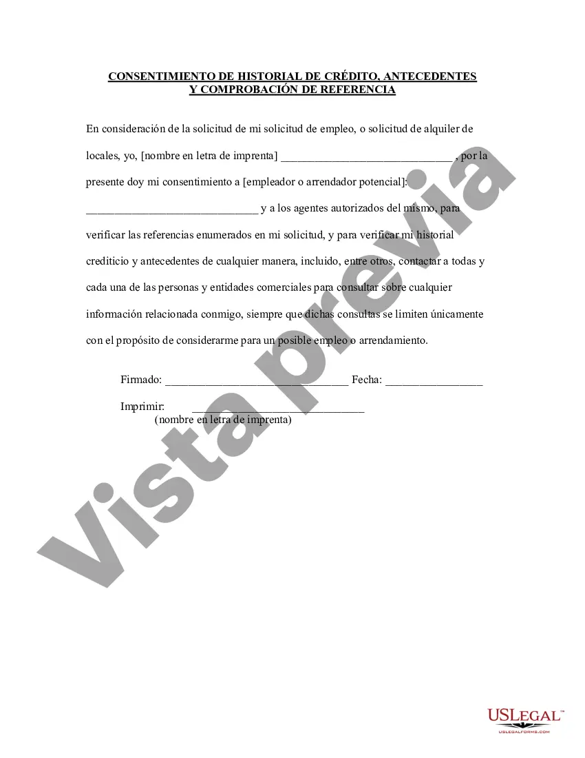 Preview Consentimiento para antecedentes crediticios y verificación de referencias