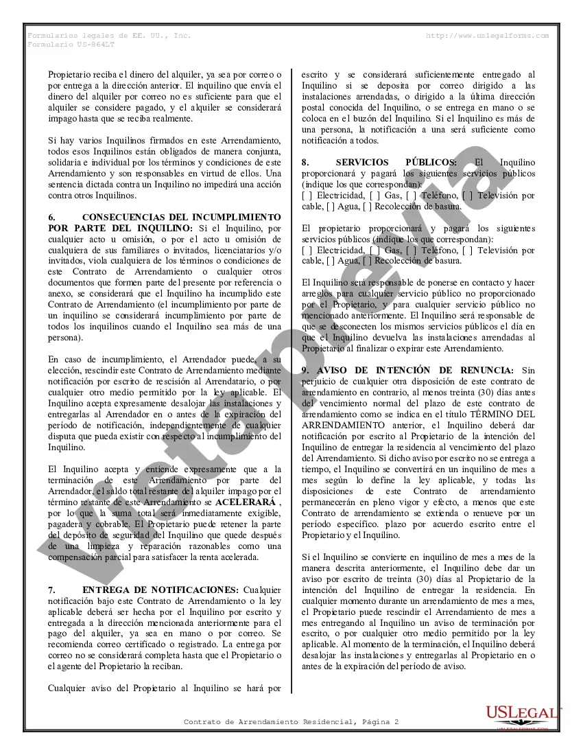 Preview Ejemplo de contrato de arrendamiento de alquiler residencial