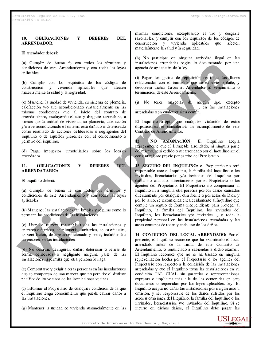 Preview Ejemplo de contrato de arrendamiento de alquiler residencial