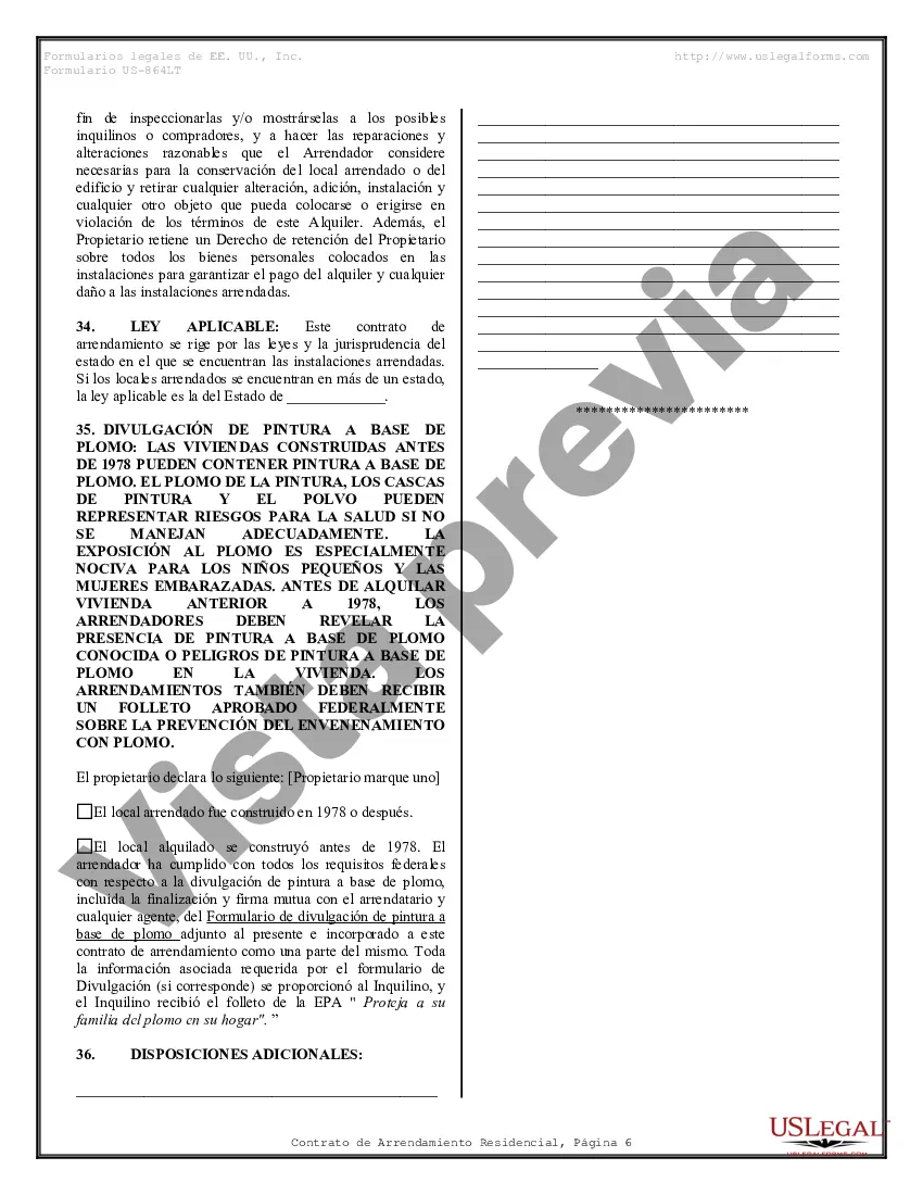 Preview Ejemplo de contrato de arrendamiento de alquiler residencial