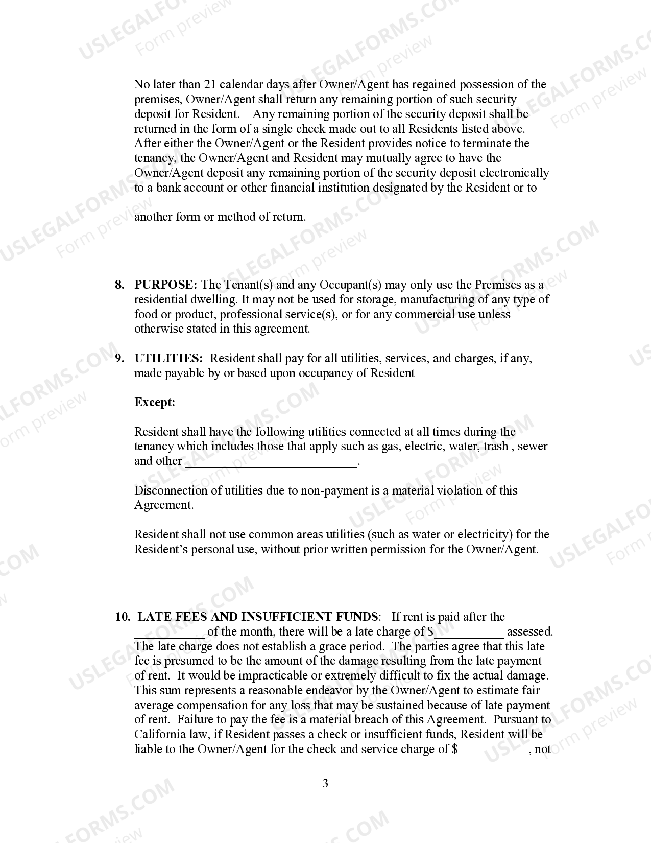 Residential Lease Agreement | US Legal Forms