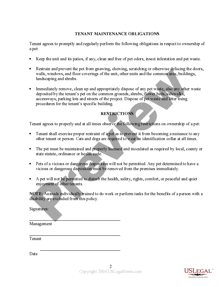 Preview Apartment Complex Pet Policy