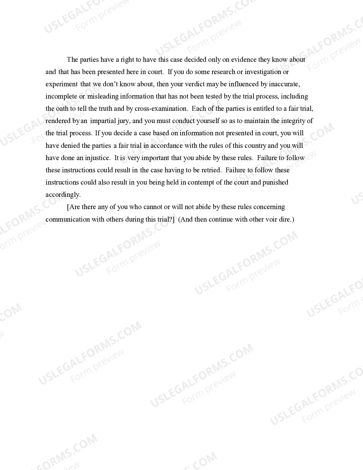 Preview 1.01 EXPLANATORY: BEFORE VOIR DIRE