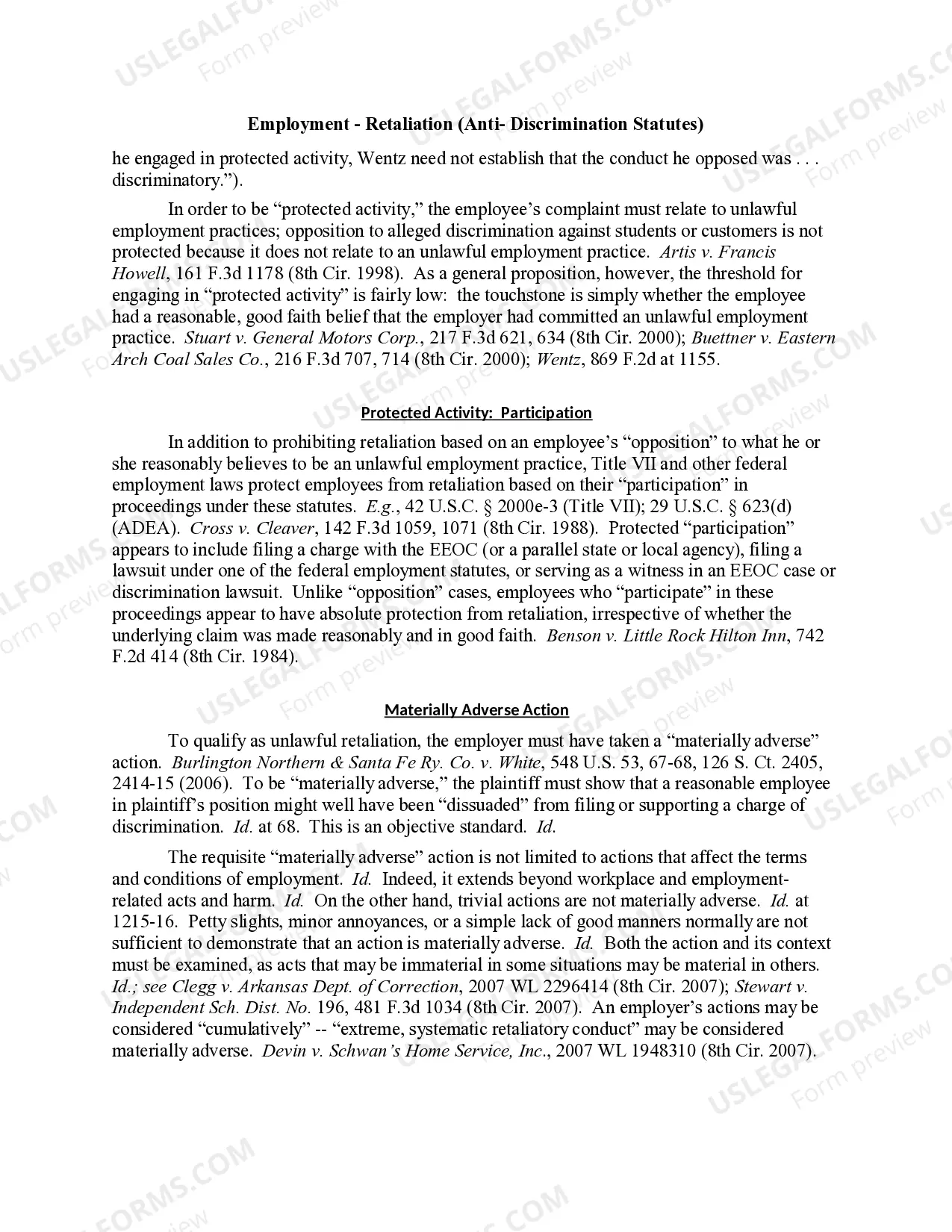 Preview 10.00 Employment Retaliation Overview