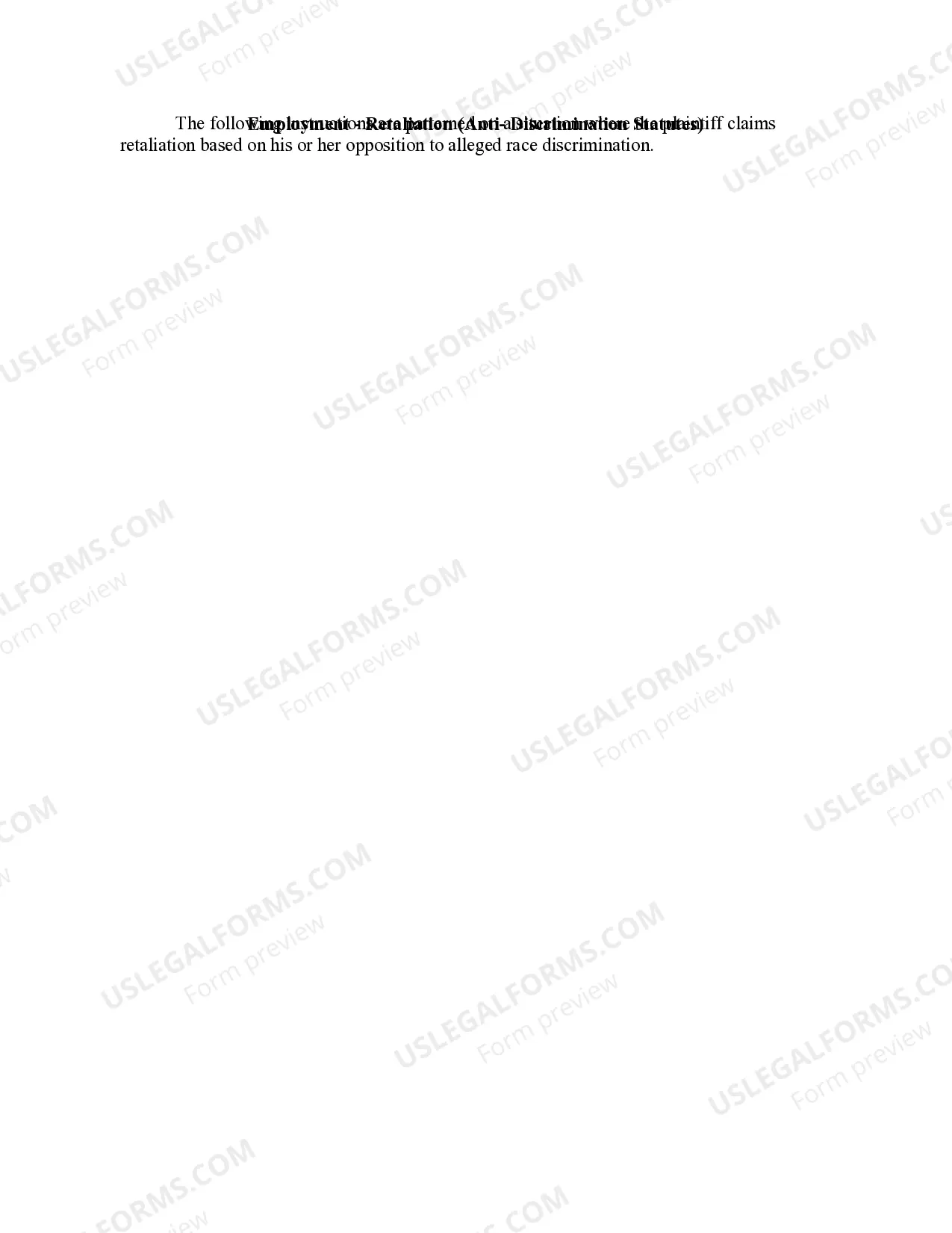 Preview 10.00 Employment Retaliation Overview