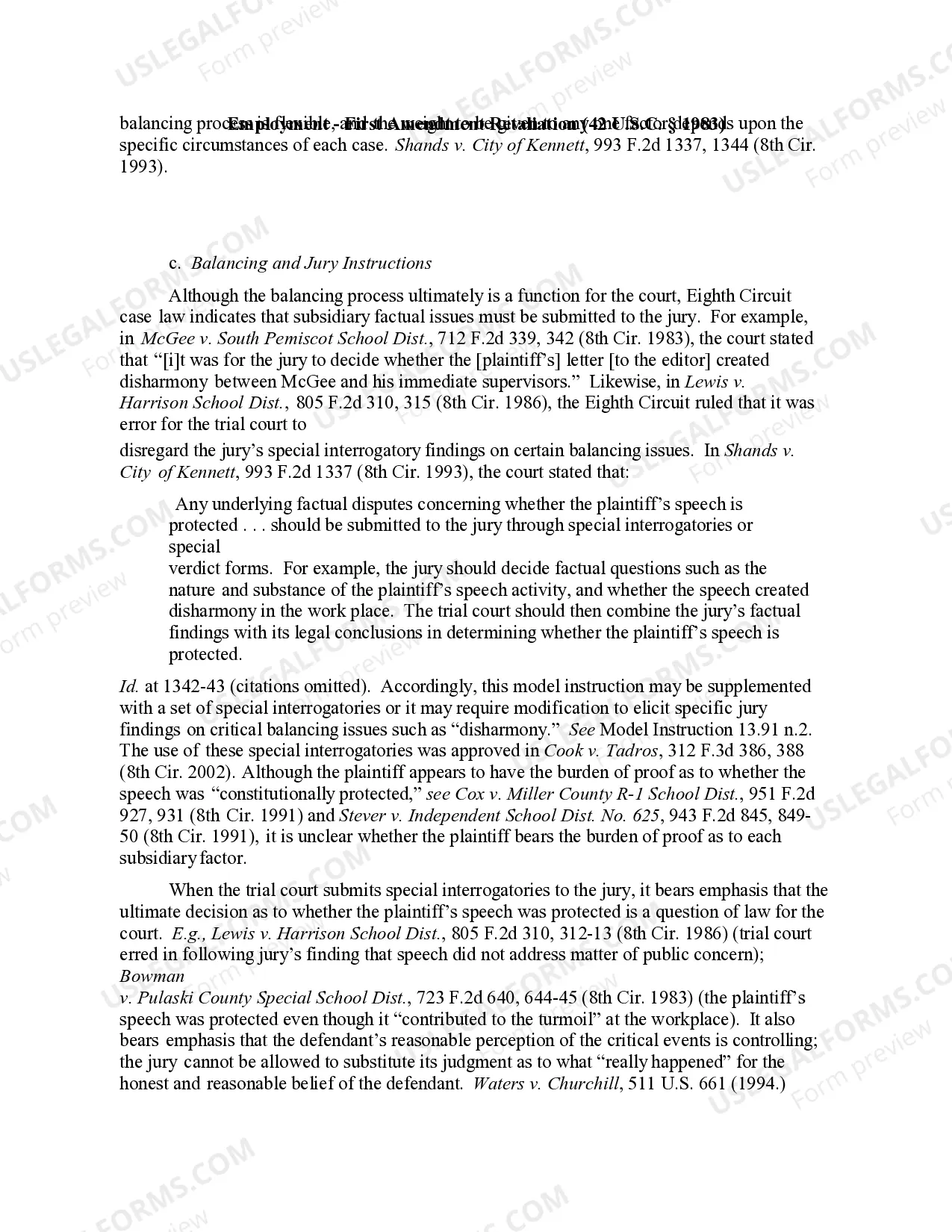 Preview 13.40 ELEMENTS OF CLAIM: FIRST AMENDMENT RETALIATION (42 U.S.C. Civ. 1983)