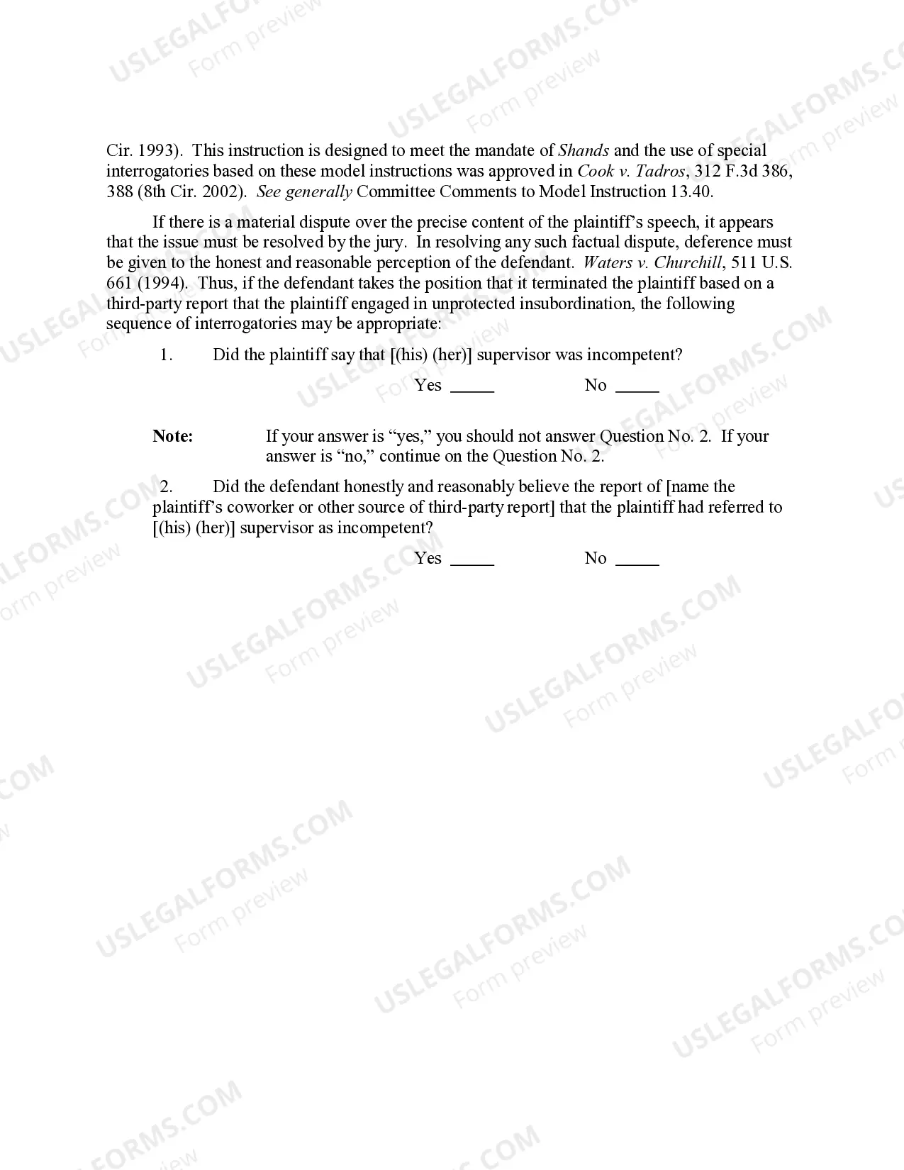 Preview 13.91 SPECIAL VERDICT FORM: INTERROGATORIES REGARDING "PROTECTED SPEECH" BALANCING ISSUES