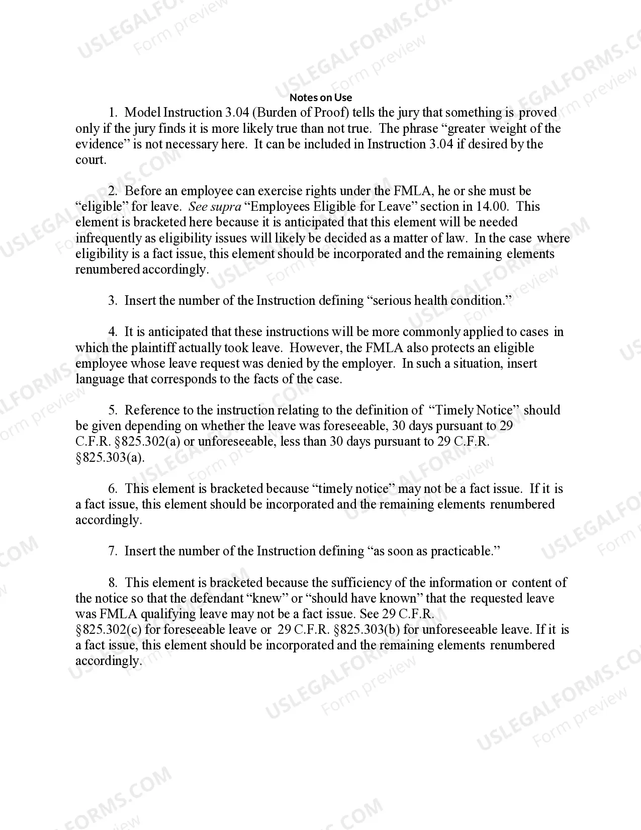Preview 14.41 ELEMENTS OF CLAIM: WRONGFUL TERMINATION (Employee Needed to Care for Spouse, Parent, Son or Daughter with a Serious Health Condition