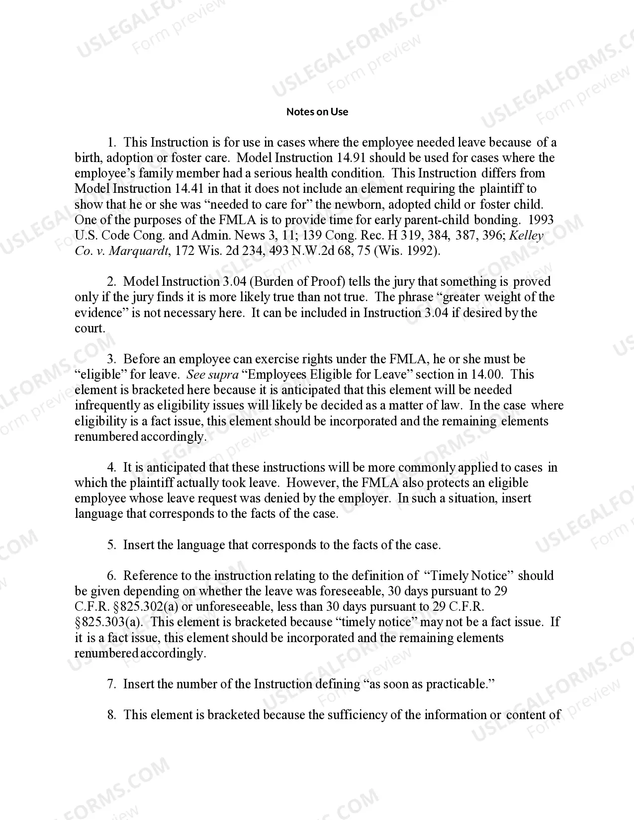 Preview 14.42 ELEMENTS OF CLAIM: WRONGFUL TERMINATION (Employee Leave for Birth, Adoption or Foster Care)
