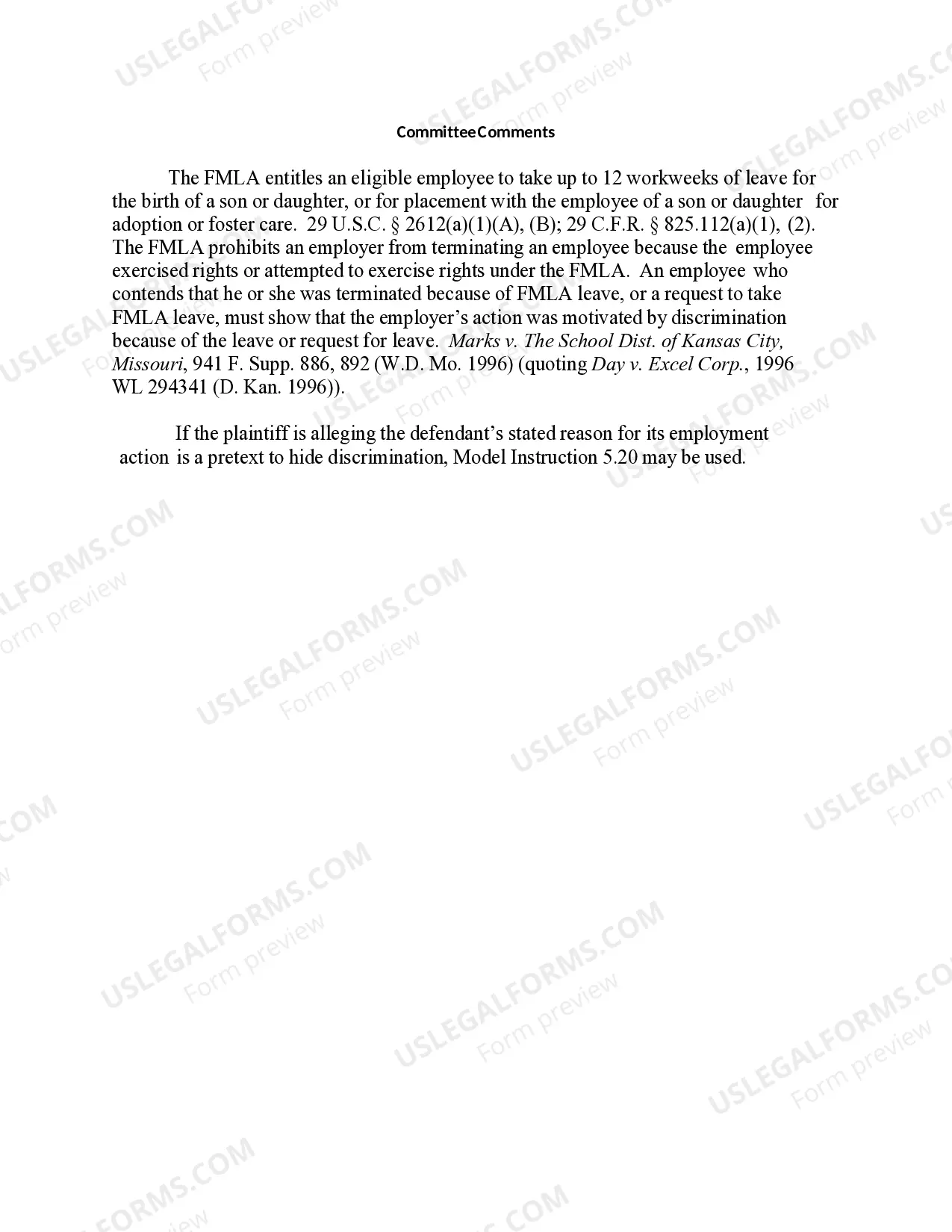 Preview 14.42 ELEMENTS OF CLAIM: WRONGFUL TERMINATION (Employee Leave for Birth, Adoption or Foster Care)