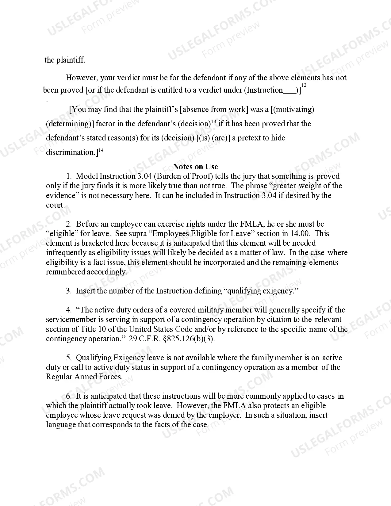 Preview 14.43 ELEMENTS OF CLAIM: WRONGFUL TERMINATION (Qualifying Exigency Leave Related to Covered Military Member)