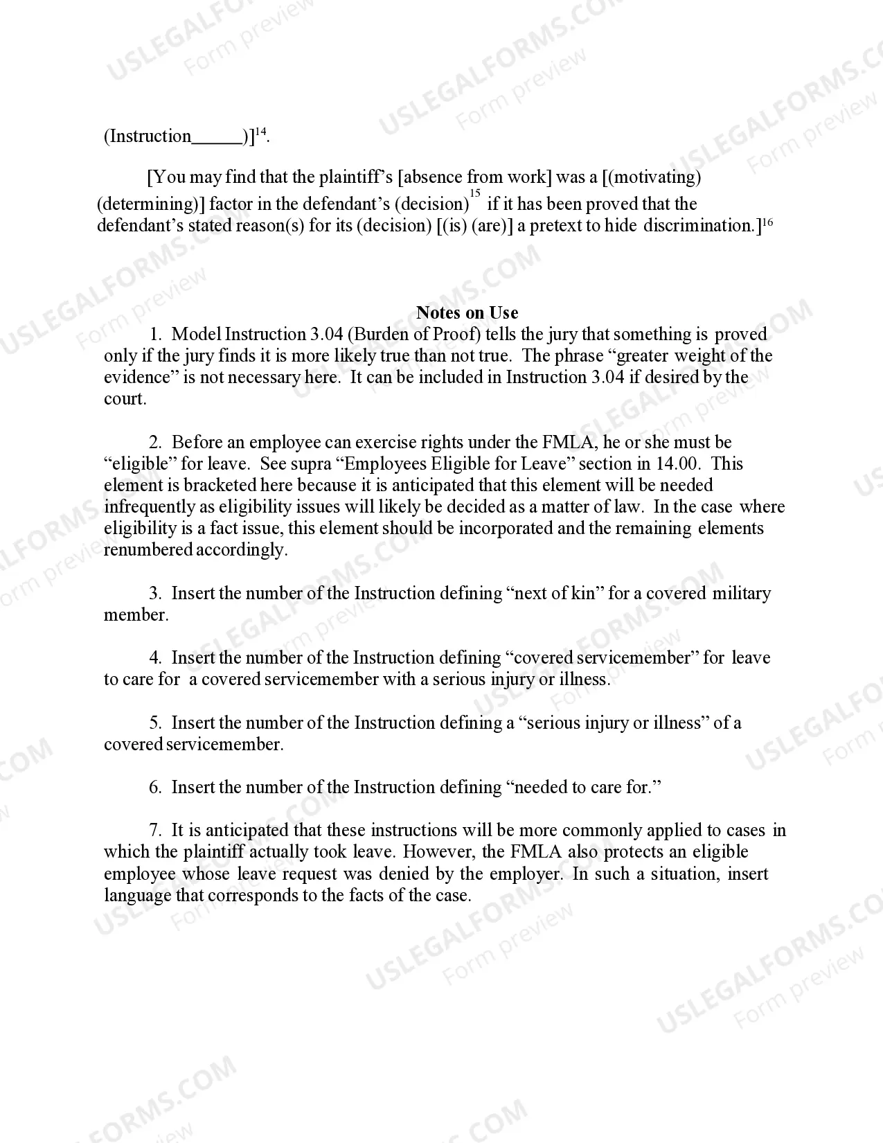 Preview 14.44 ELEMENTS OF CLAIM: WRONGFUL TERMINATION (Employee Needed to Care for Covered Servicemember with a Serious Injury or Illness)