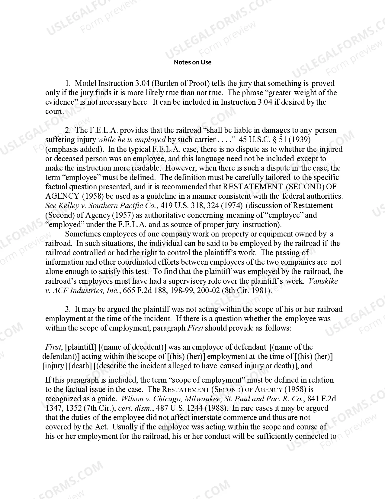 Preview 15.40 ELEMENTS OF CLAIM: GENERAL F.E.L.A. NEGLIGENCE