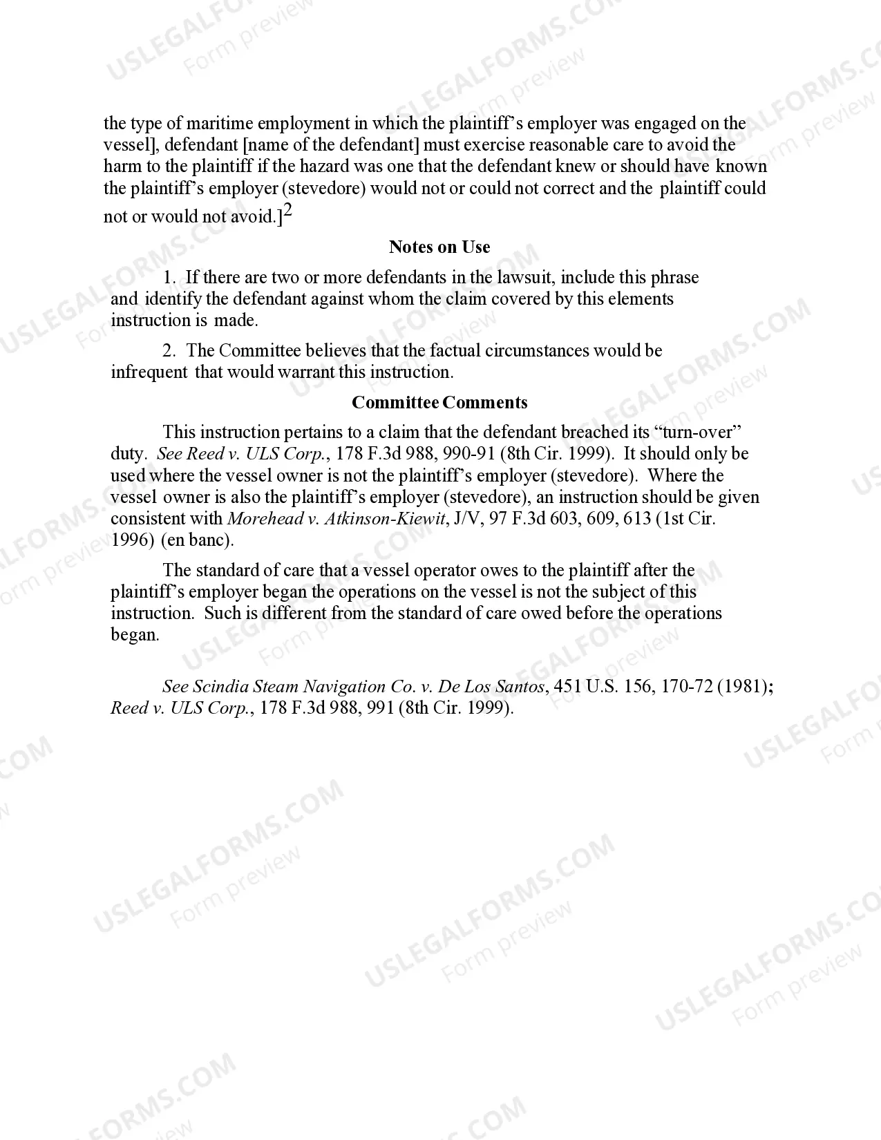 Preview 17.05 EXPLANATORY: LONGSHORE AND HARBOR WORKERS' COMPENSATION ACT Civ. 905(b)--TURN-OVER CLAIM--NEGLIGENCE STANDARD