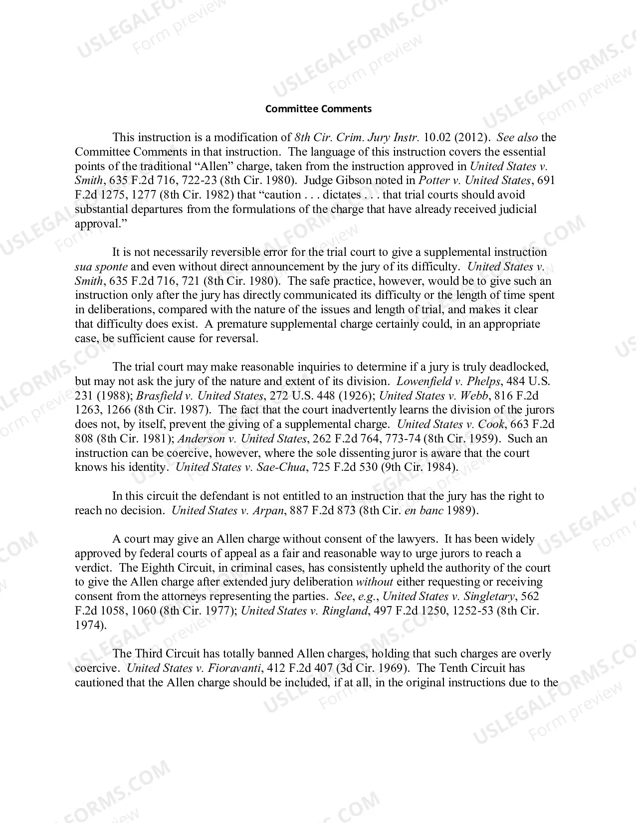 Preview 3.07 EXPLANATORY: "ALLEN" CHARGE TO BE GIVEN AFTER EXTENDED DELIBERATION