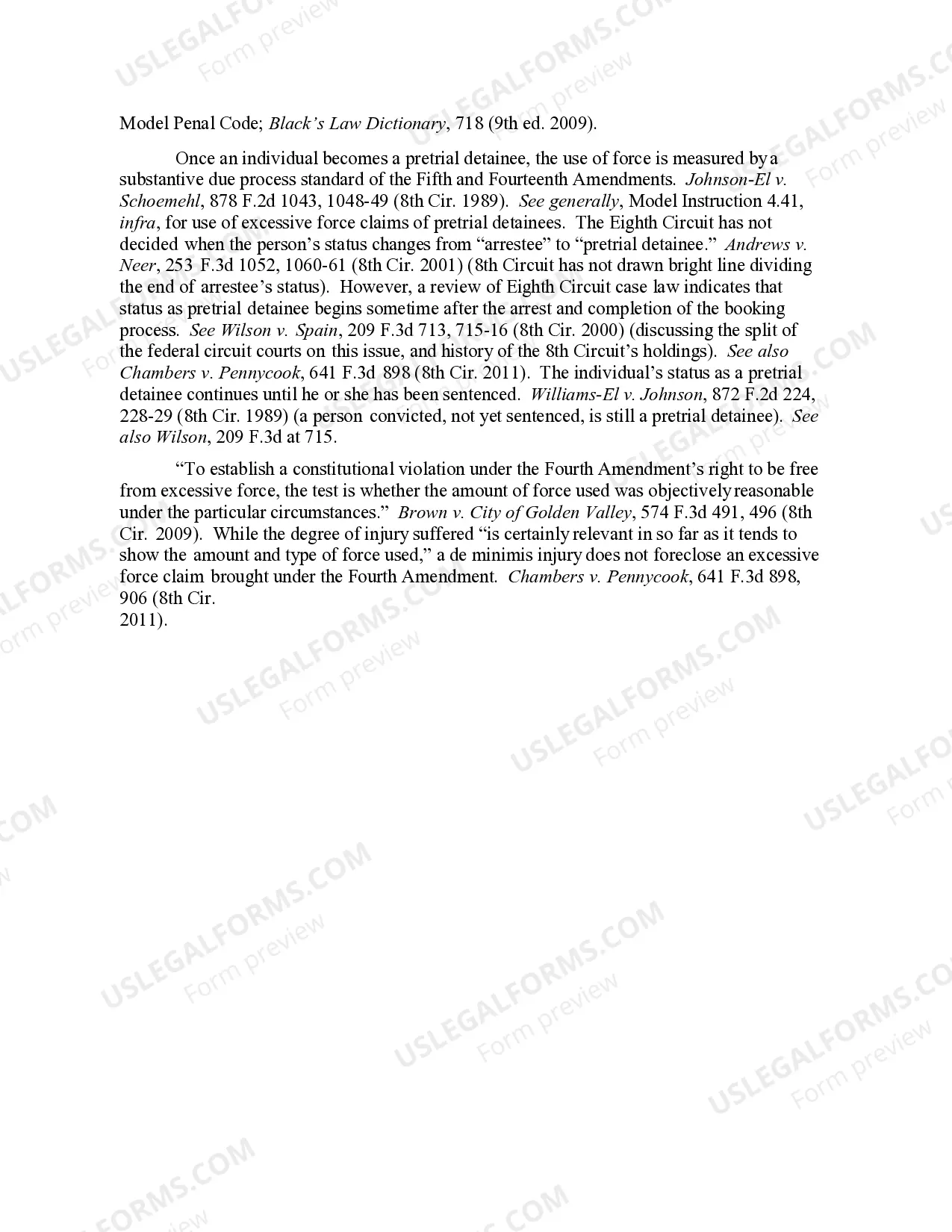 Preview 4.40 ELEMENTS OF CLAIM: EXCESSIVE USE OF FORCE - ARREST OR OTHER SEIZURE OF PERSON