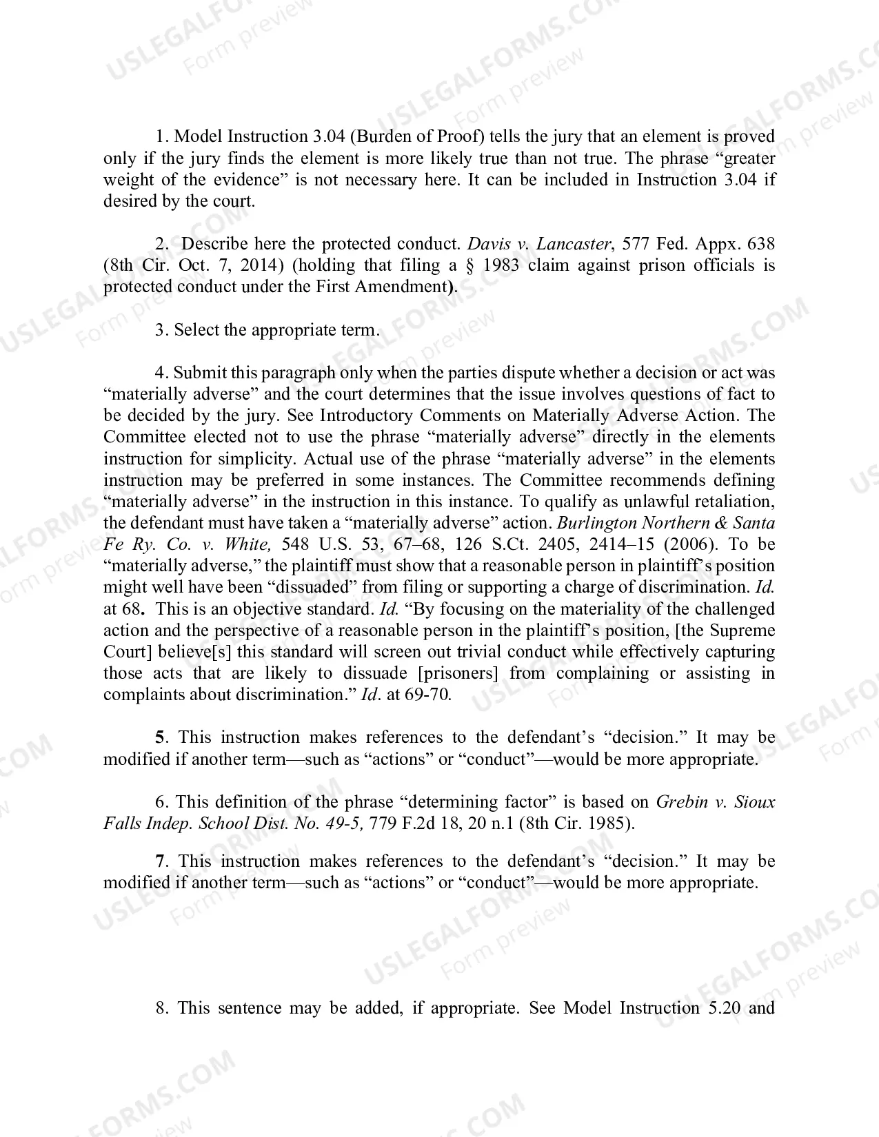 Preview 4.45 ELEMENTS OF CLAIM: RETALIATION AGAINST PRISONERS FOR PARTICIPATING IN PROTECTED ACTIVITY