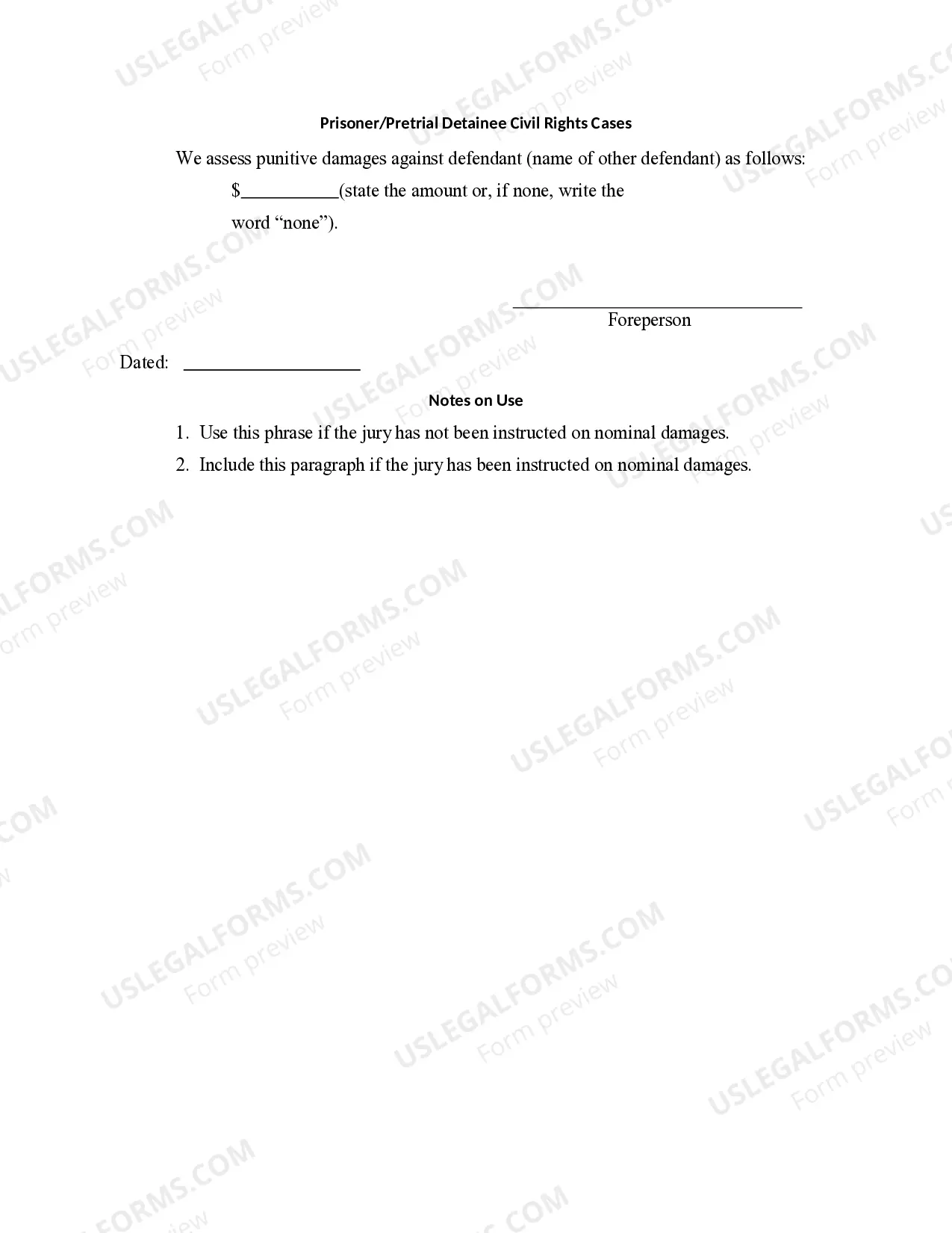 Preview 4.80 GENERAL VERDICT FORM: ONE PLAINTIFF, TWO DEFENDANTS, ONE INJURY CASE