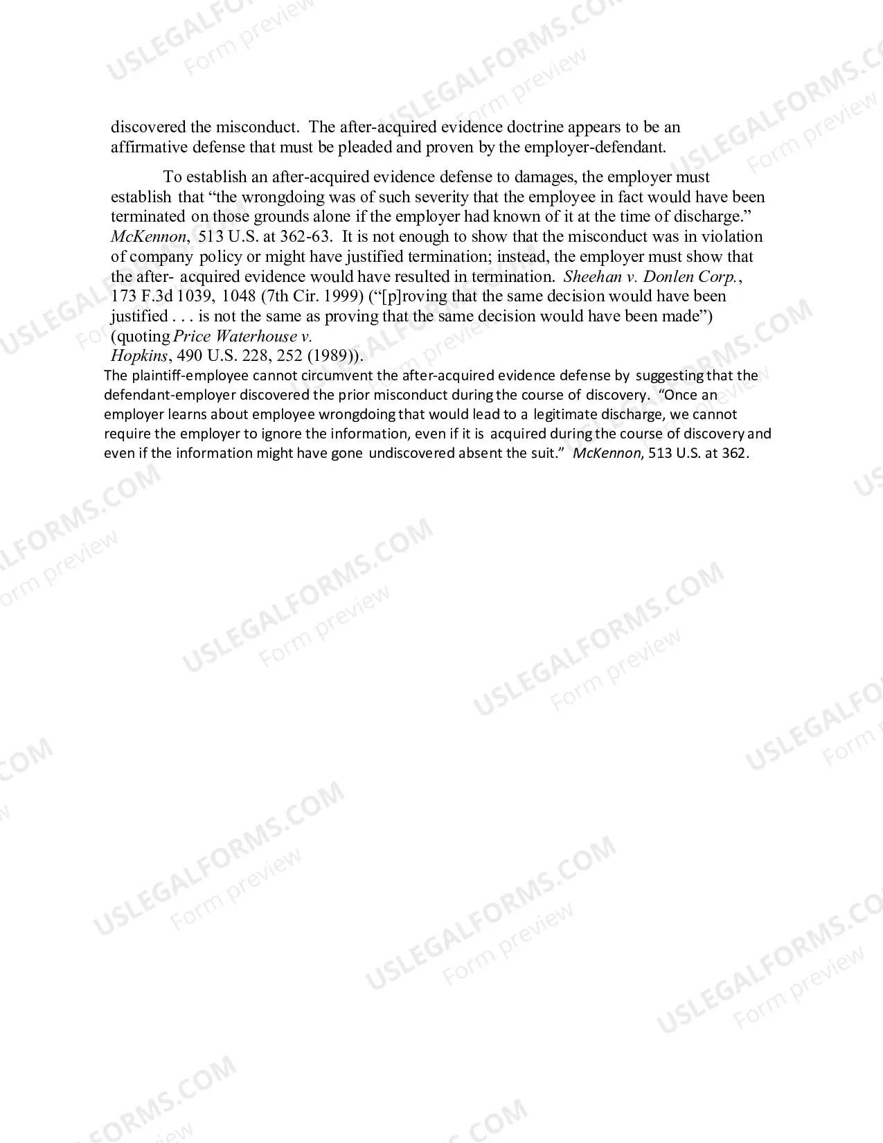 Preview 5.22 DEFINITION: AFTER-ACQUIRED EVIDENCE