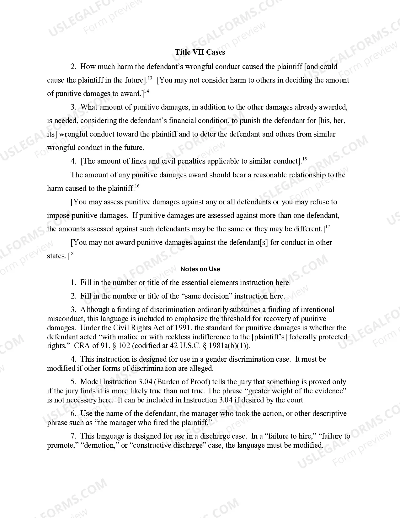 Preview 5.72 DAMAGES: PUNITIVE