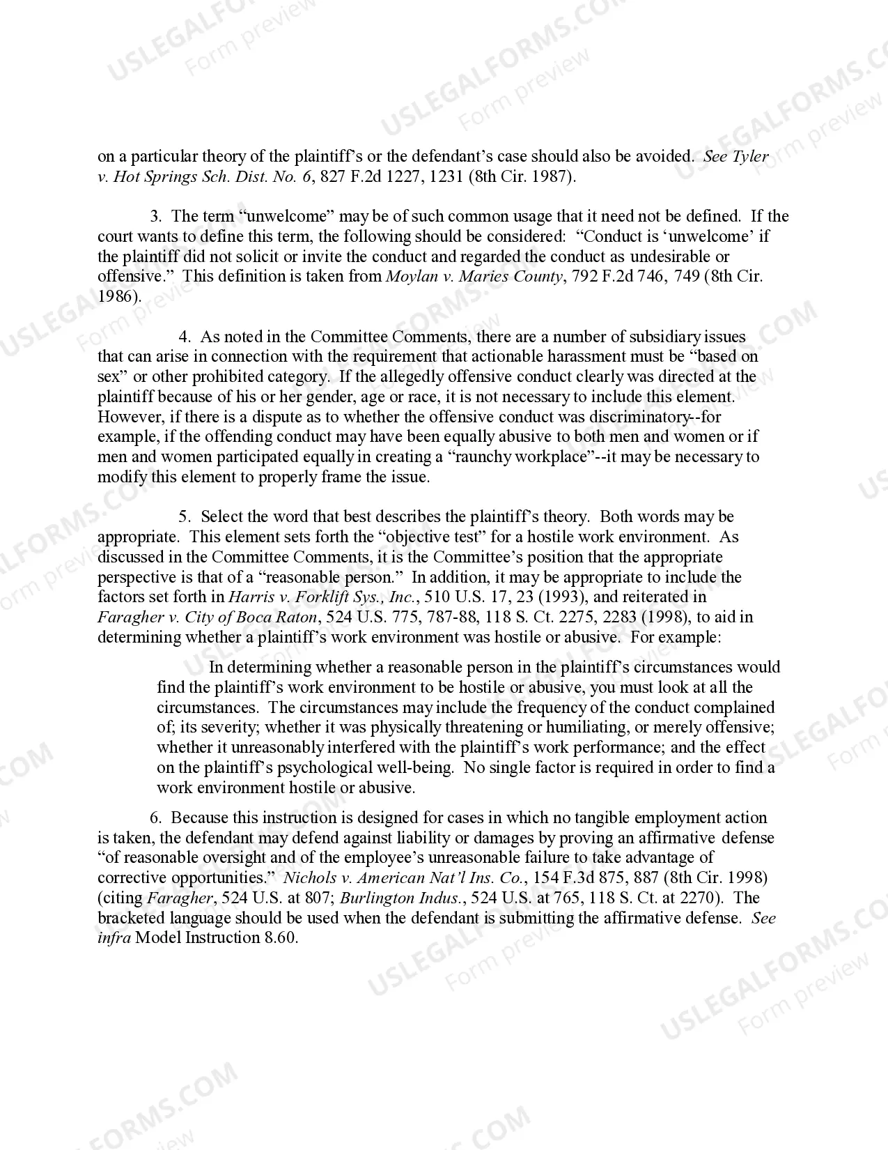 Preview 8.41 ELEMENTS OF CLAIM: HARASSMENT (By Supervisor With No Tangible Employment Action)