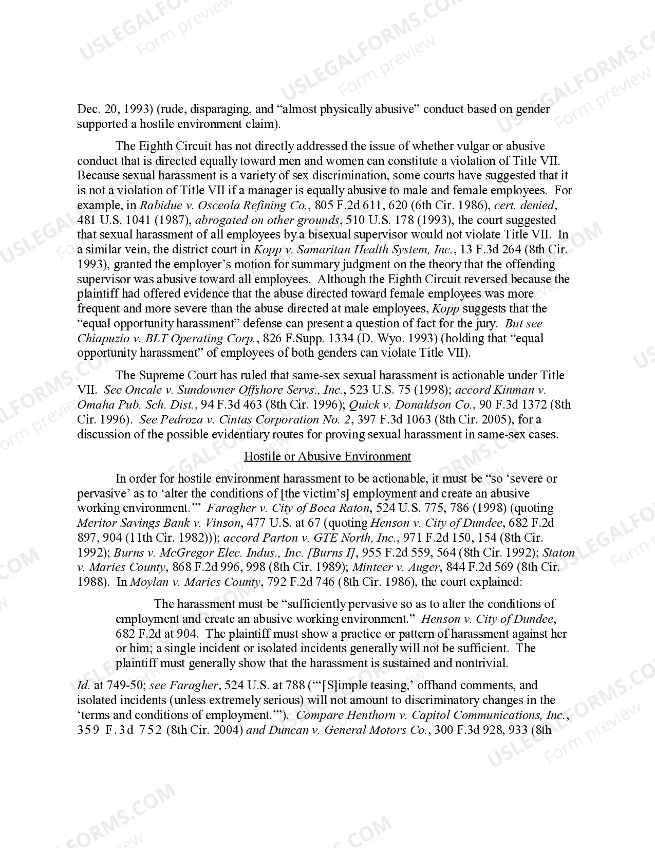 Preview 8.41 ELEMENTS OF CLAIM: HARASSMENT (By Supervisor With No Tangible Employment Action)