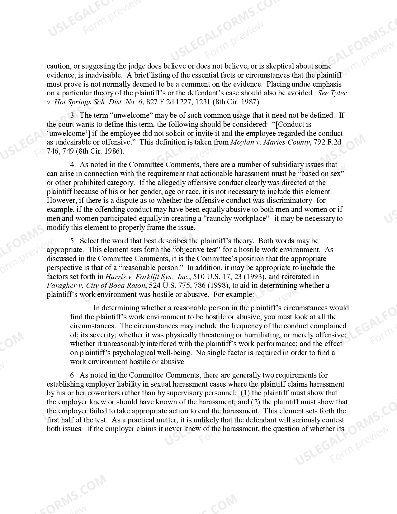 Preview 8.42 ELEMENTS OF CLAIM: HARASSMENT (By Nonsupervisor)