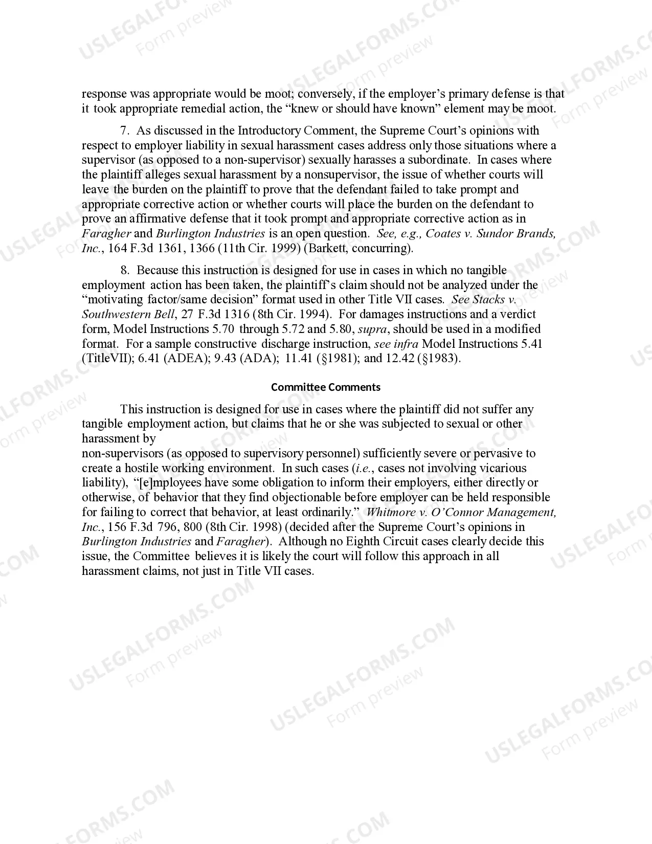 Preview 8.42 ELEMENTS OF CLAIM: HARASSMENT (By Nonsupervisor)
