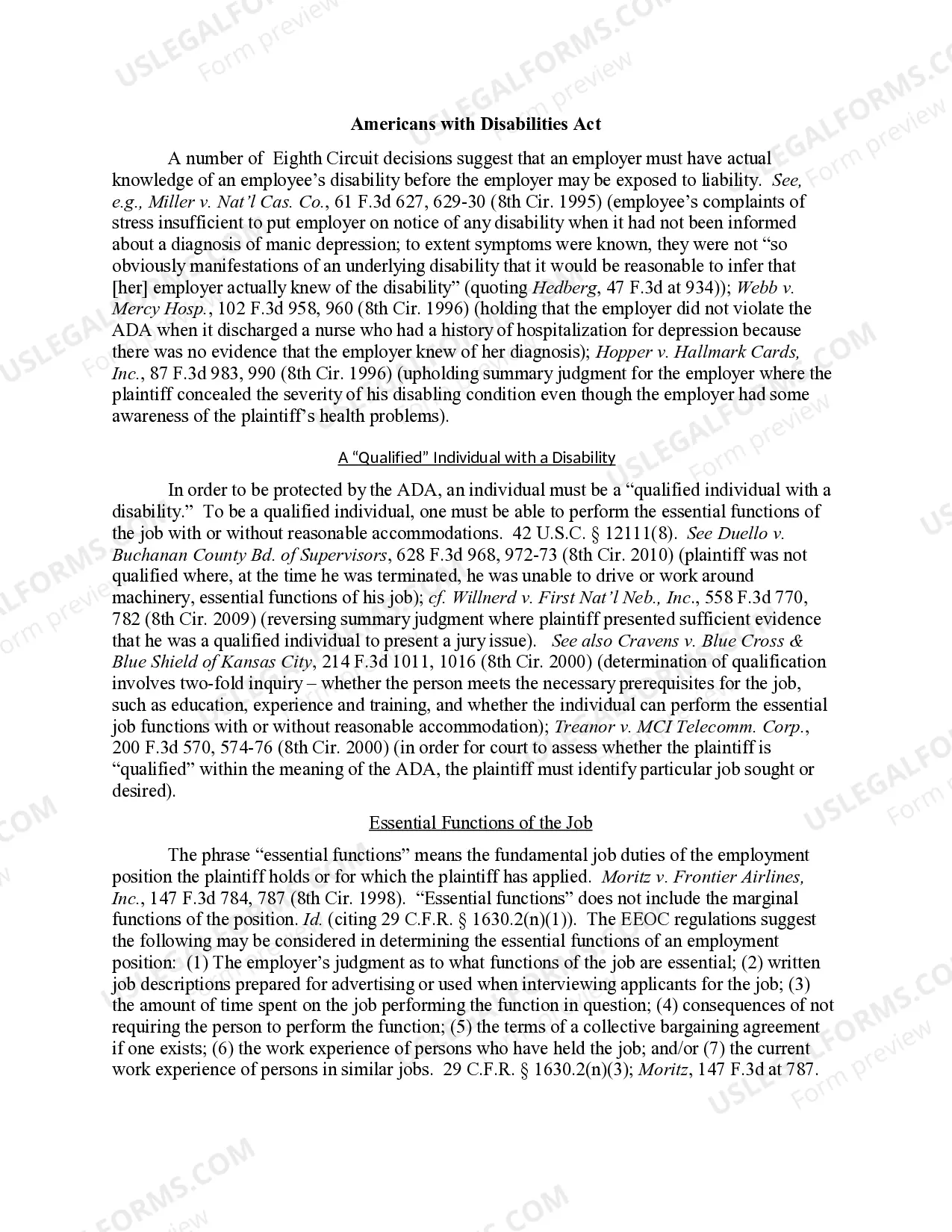 Preview 9.00 Americans with Disabilities Act Overview