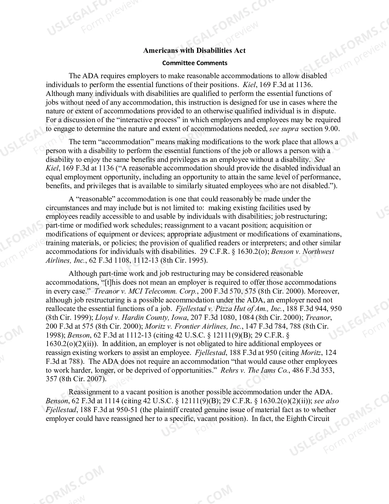 Preview 9.42 ELEMENTS OF CLAIM: REASONABLE ACCOMMODATION (Specific Accommodation Identified)
