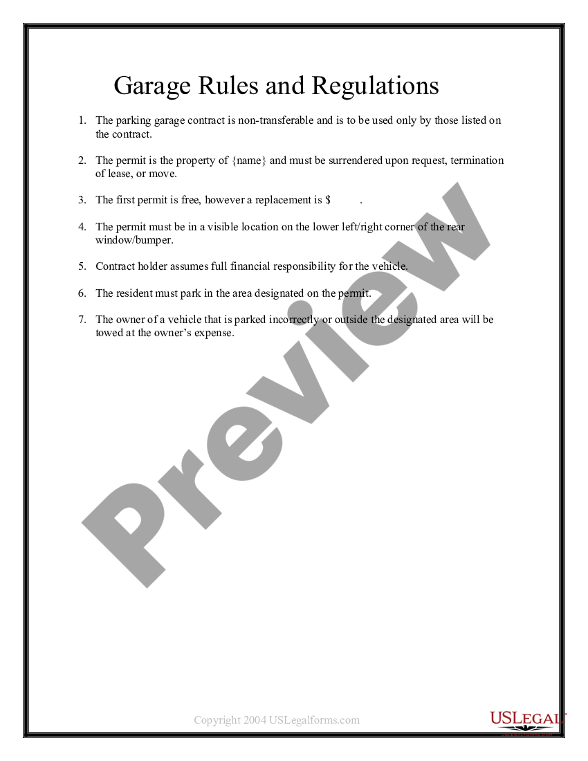 Puerto Rico Apartment Complex Parking Garage Rules And Regulations