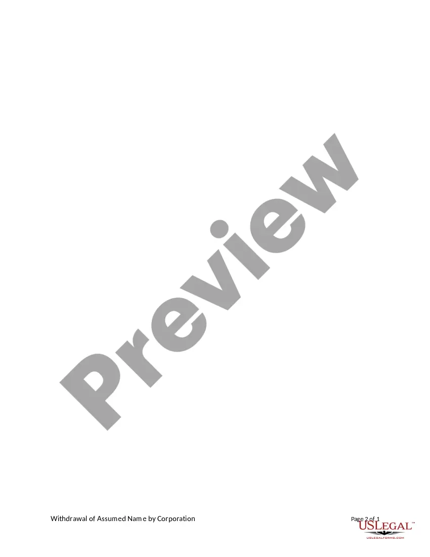 Get Withdrawal of Assumed Name for Corporation Preview Withdrawal of Assumed Name for Corporation