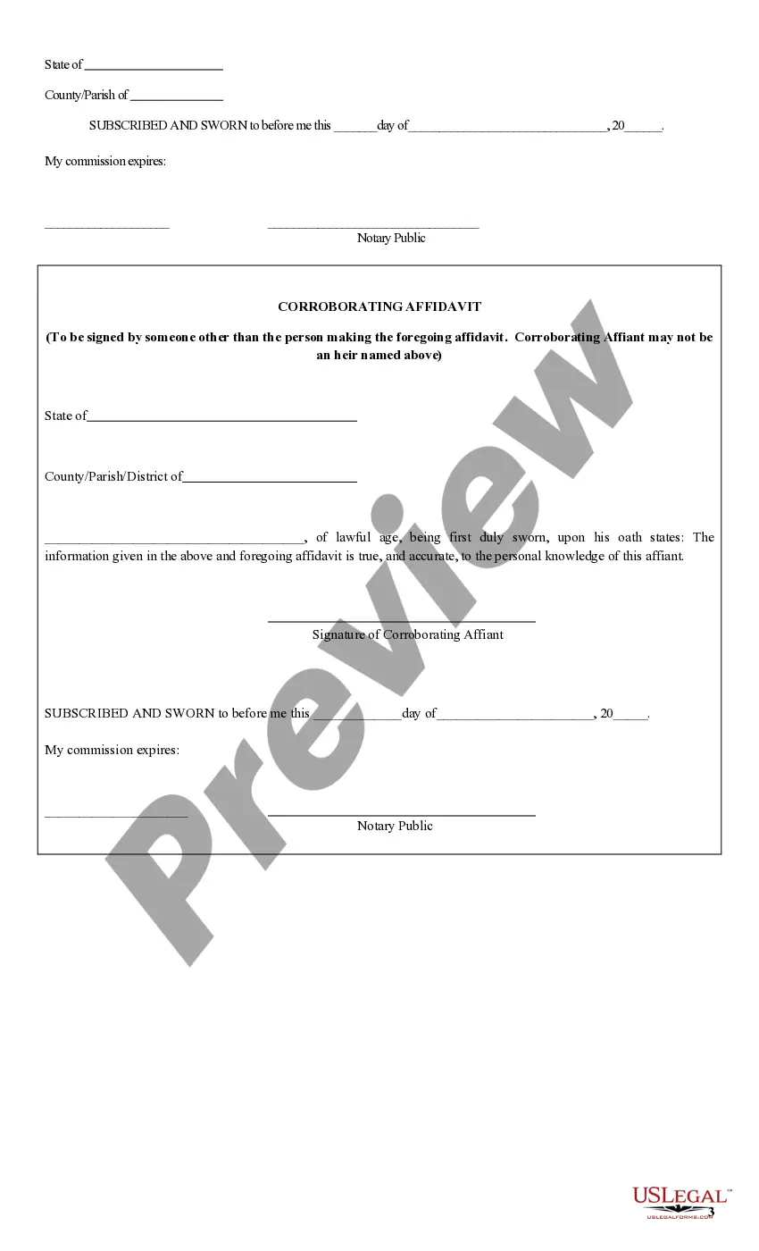 Get Affidavit of Death and Heirship Preview Affidavit of Death and Heirship