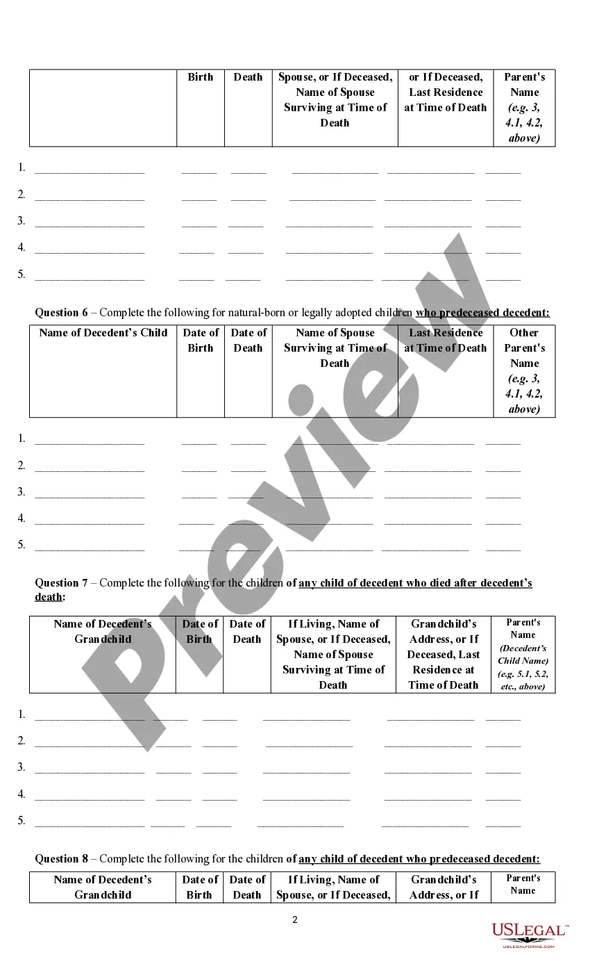 Get Affidavit of Death and Heirship of Decedent Preview Affidavit of Death and Heirship of Decedent