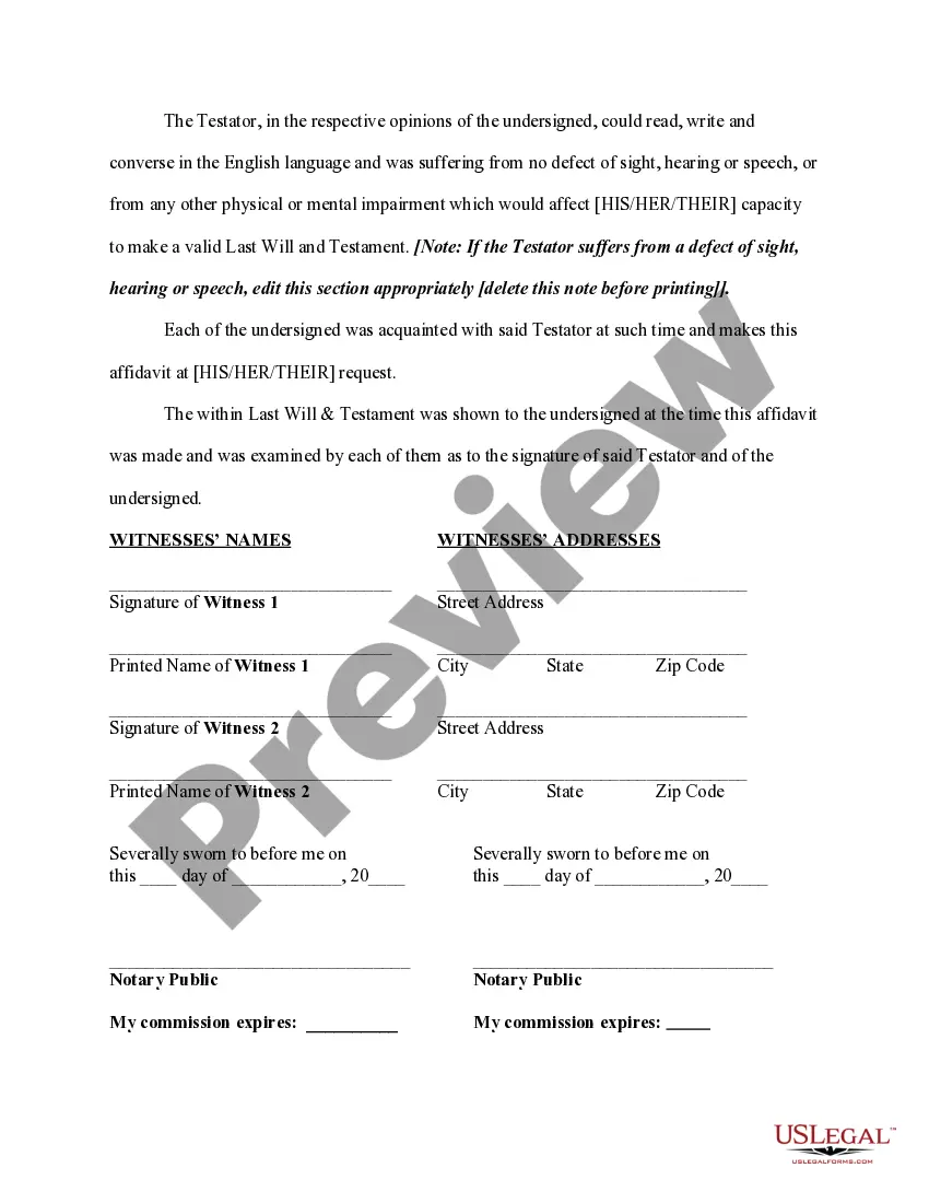 Get Affidavit of Attesting Witnesses Preview Affidavit of Attesting Witnesses