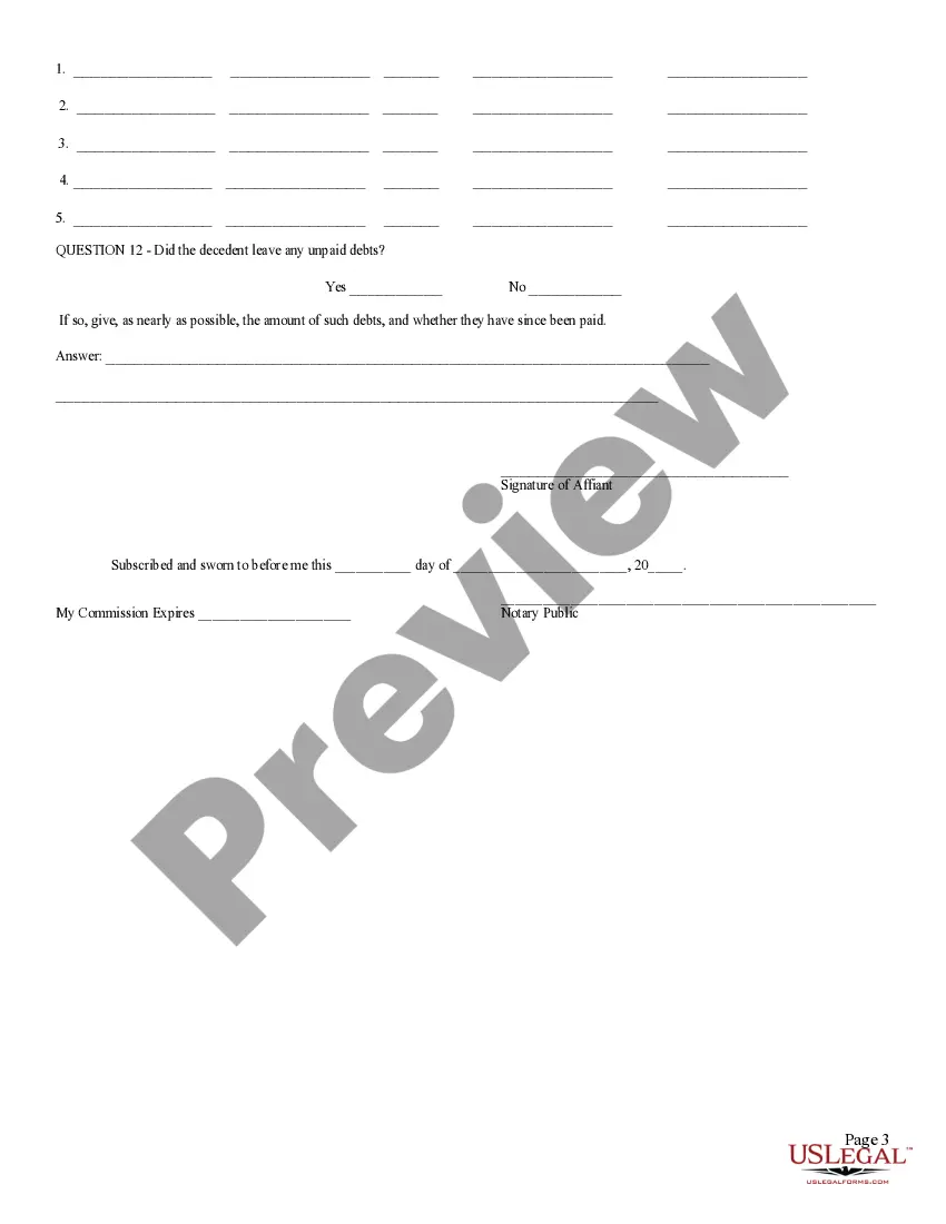 Get Affidavit of Heirship and Solvency Preview Affidavit of Heirship and Solvency