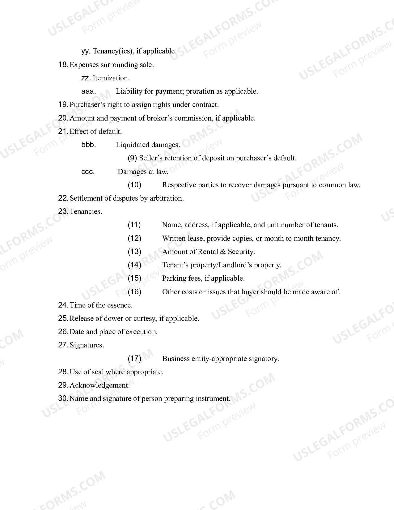 Check List Real Estate Contract process US Legal Forms