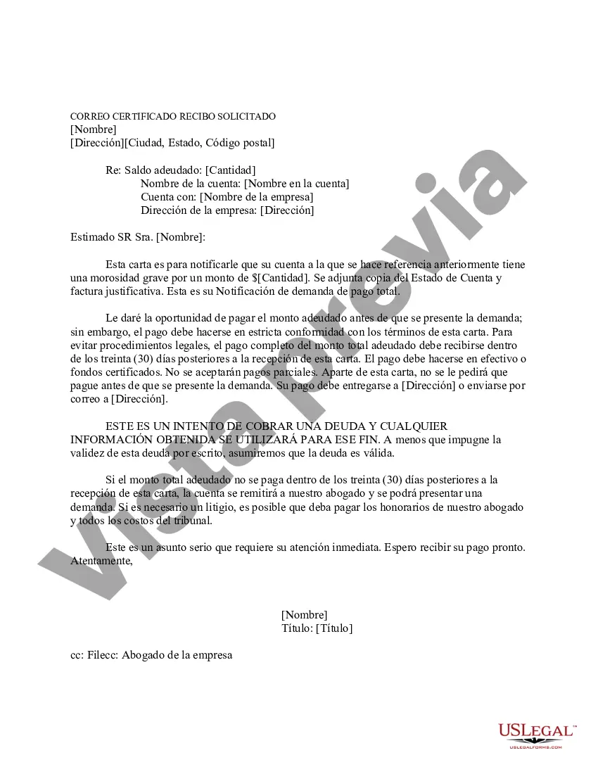 Preview Demanda de Pago de Cuenta por Empresa a Deudor