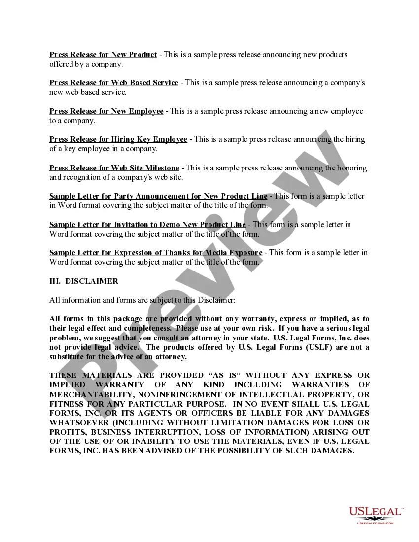 Get Press Release Package Preview Press Release Package