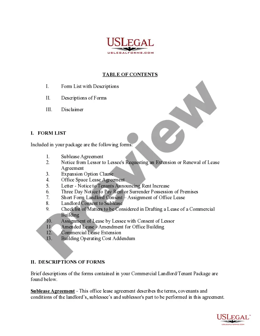Get Landlord Tenant Commercial Package Preview Landlord Tenant Commercial Package