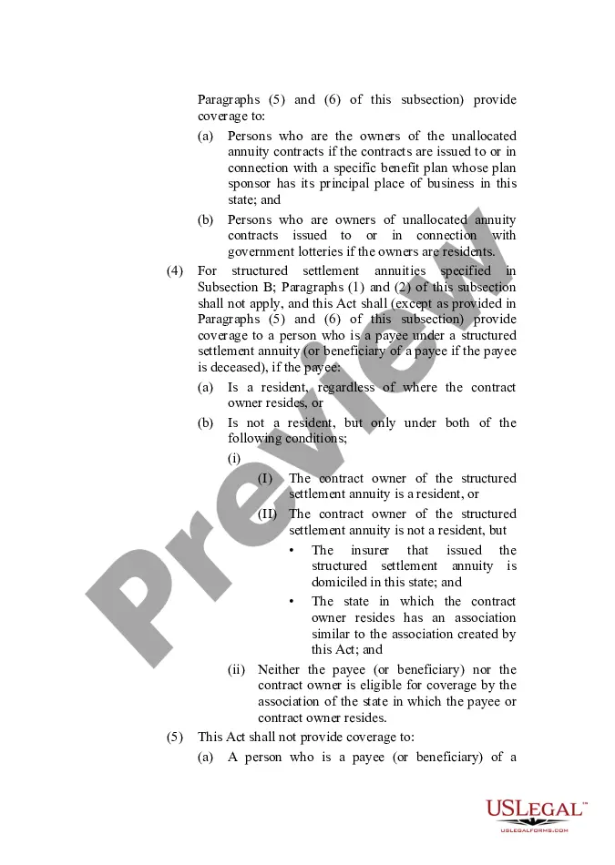 Preview Life and Health Insurance Guaranty Association Model Act