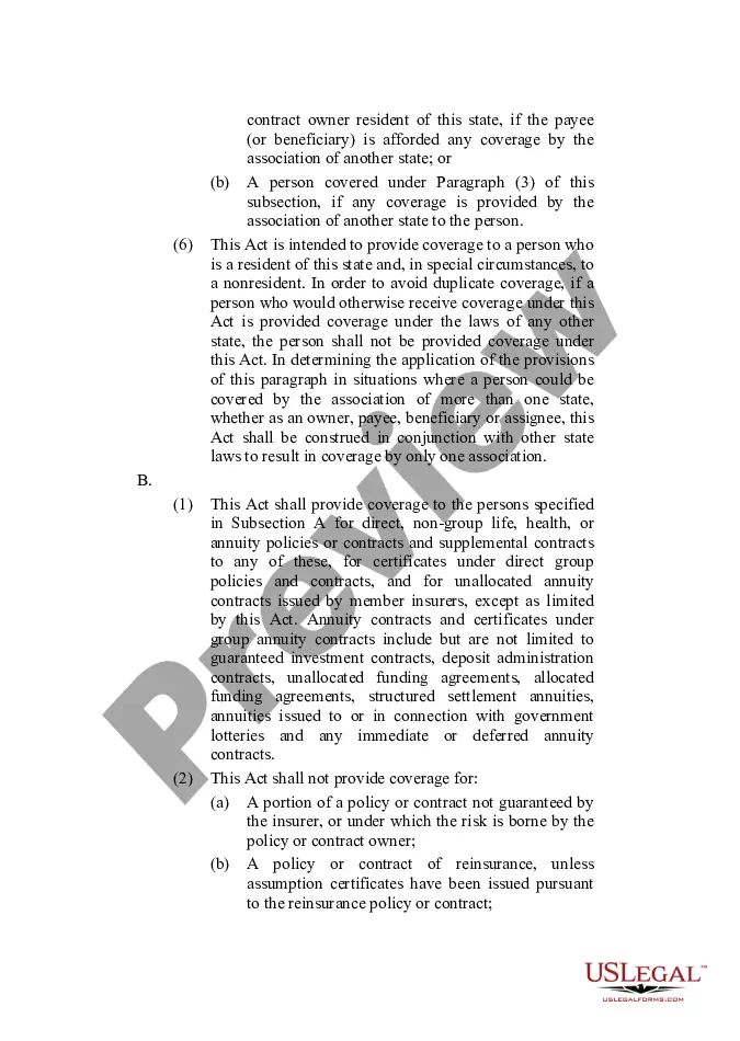 Preview Life and Health Insurance Guaranty Association Model Act