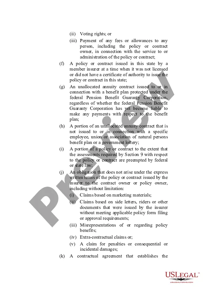 Preview Life and Health Insurance Guaranty Association Model Act