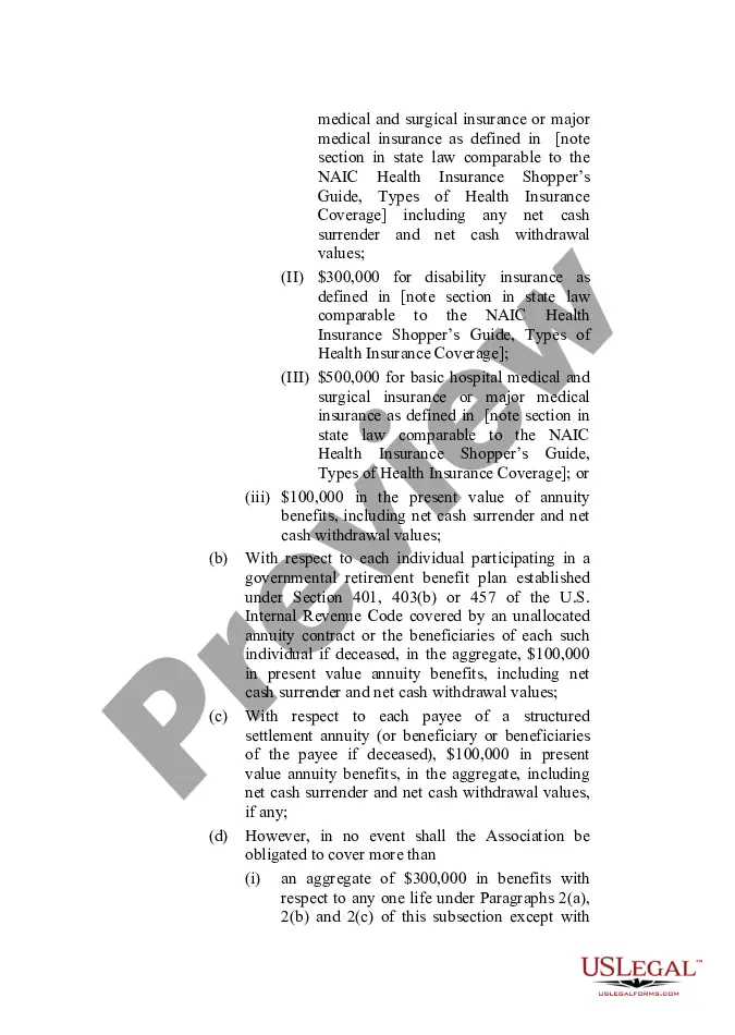 Preview Life and Health Insurance Guaranty Association Model Act