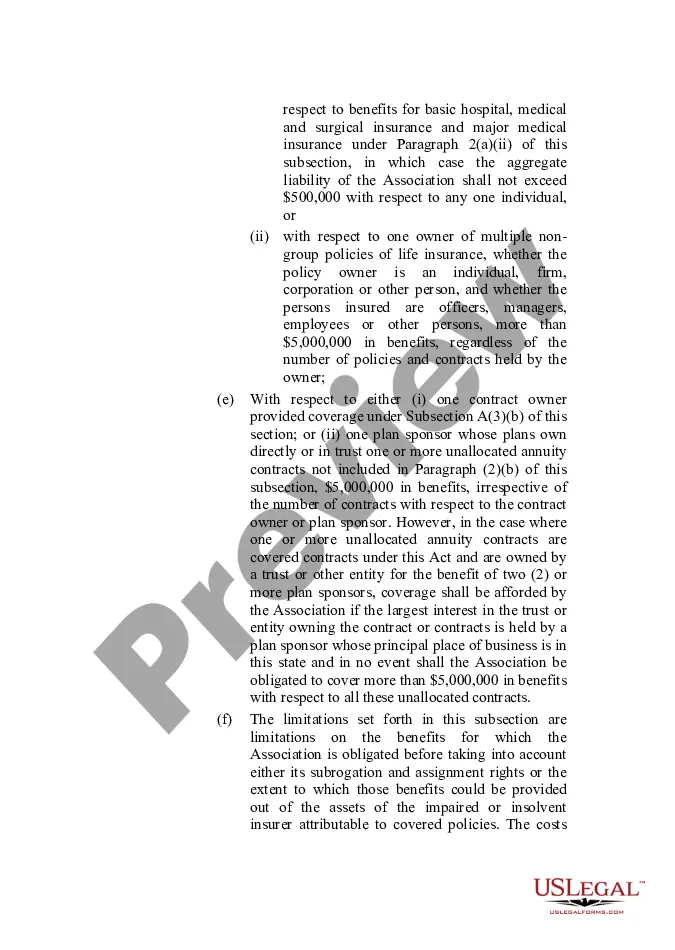 Preview Life and Health Insurance Guaranty Association Model Act