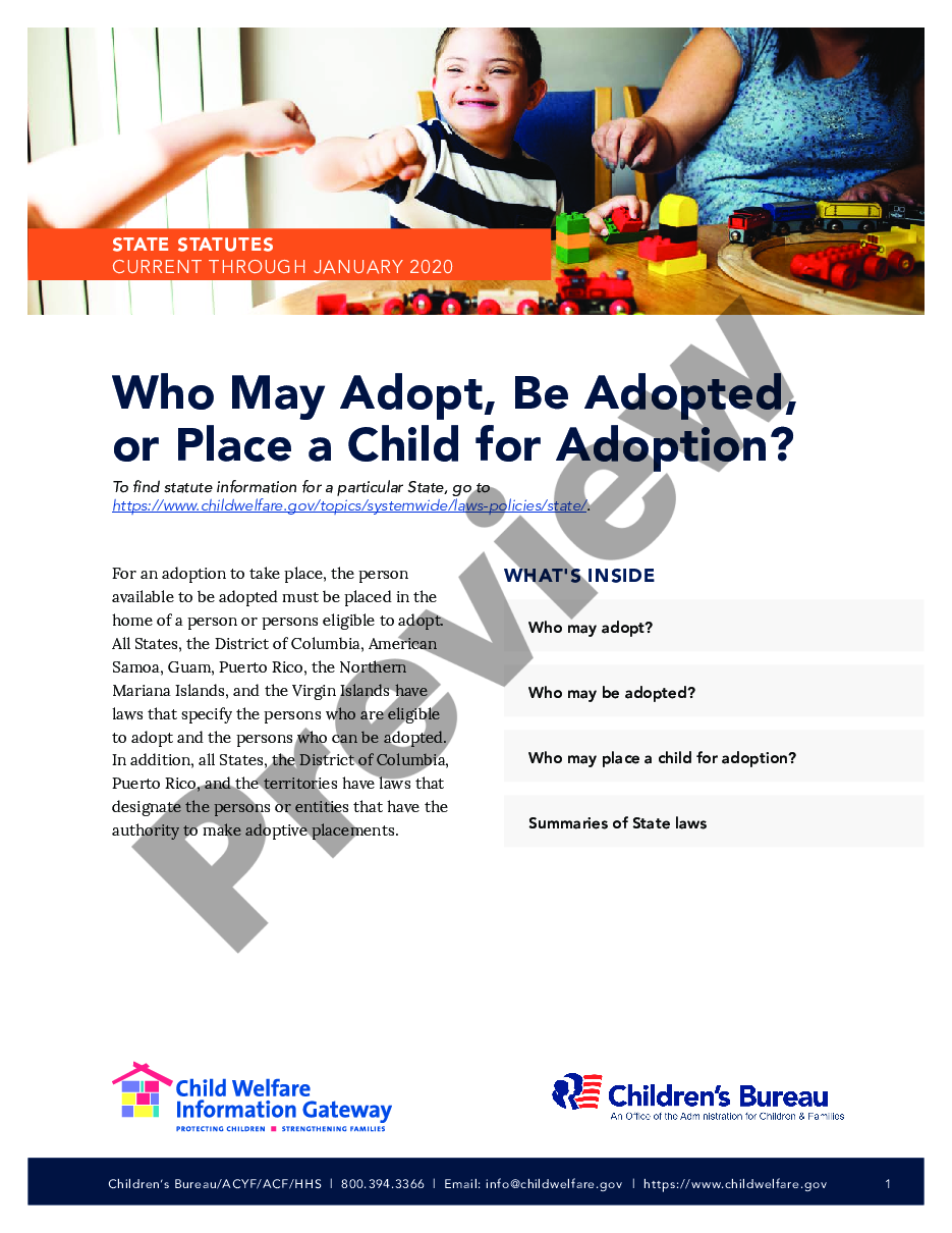 page 0 Who May Adopt, Be Adopted, or Place a Child for Adoption? preview