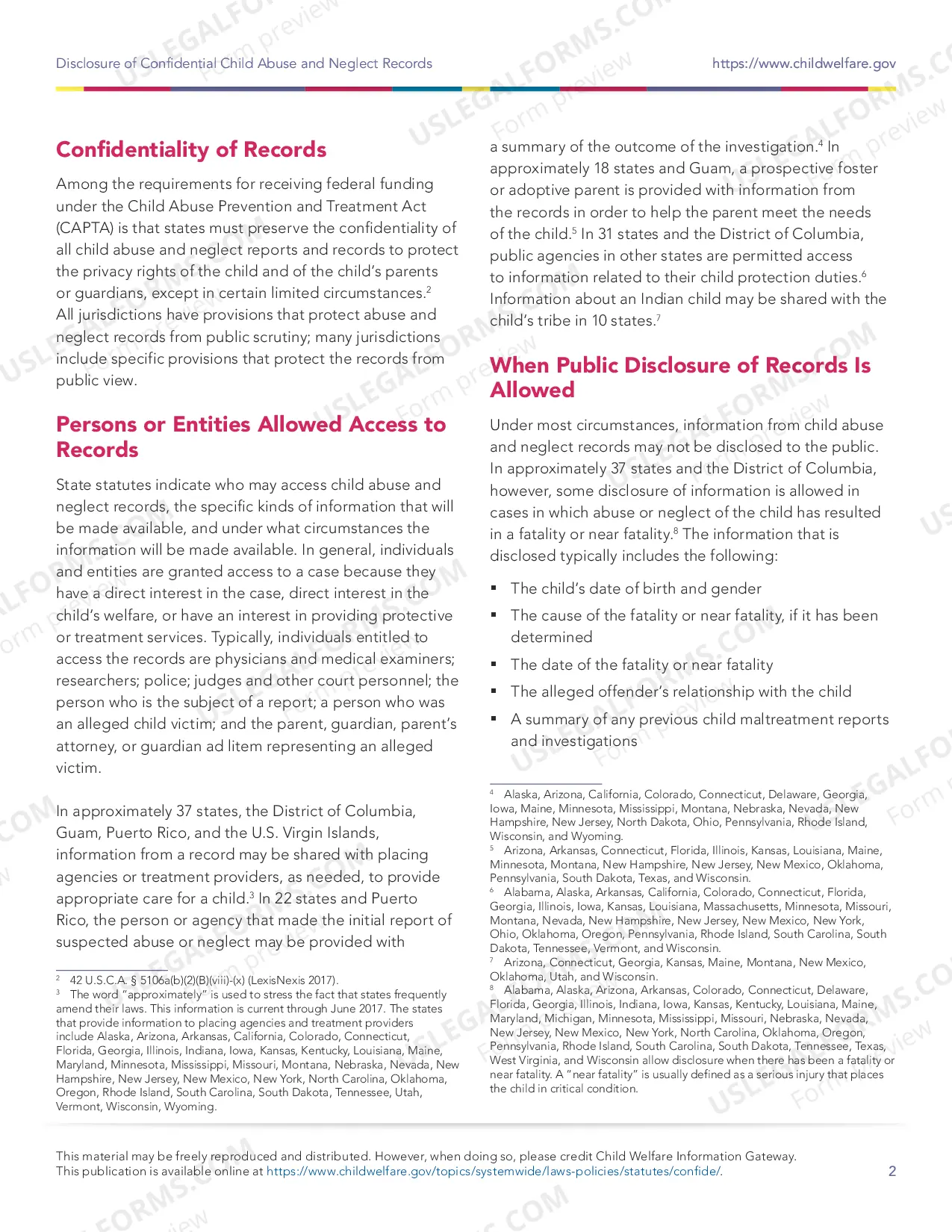 Preview Disclosure of Confidential Child Abuse and Neglect Records