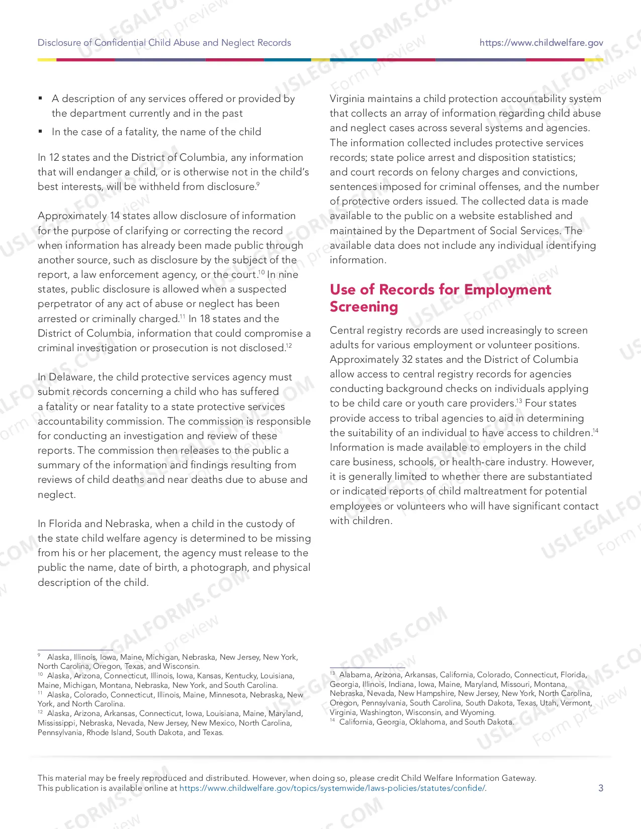 Preview Disclosure of Confidential Child Abuse and Neglect Records